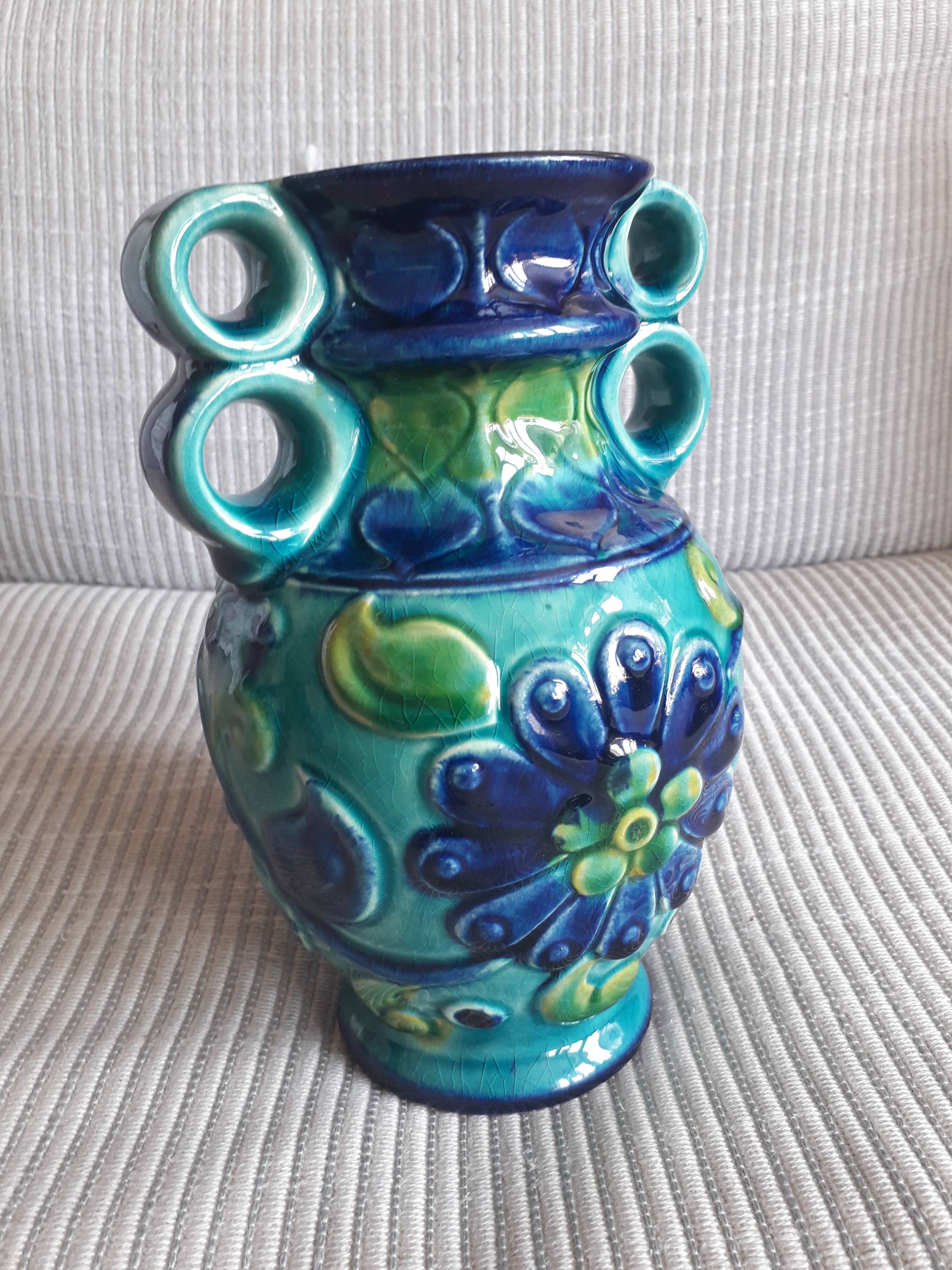 Vase vintage Germany au décor floral