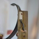 Vintage brass and iron wall light from the 1960s, Arlus.