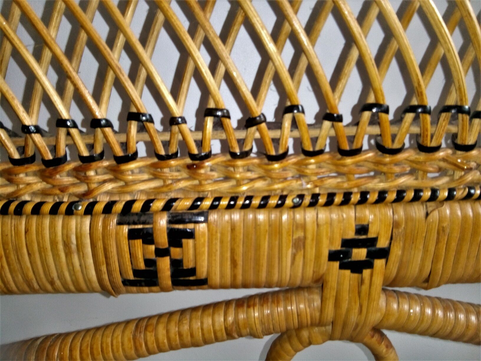 Vintage rattan headboard 160