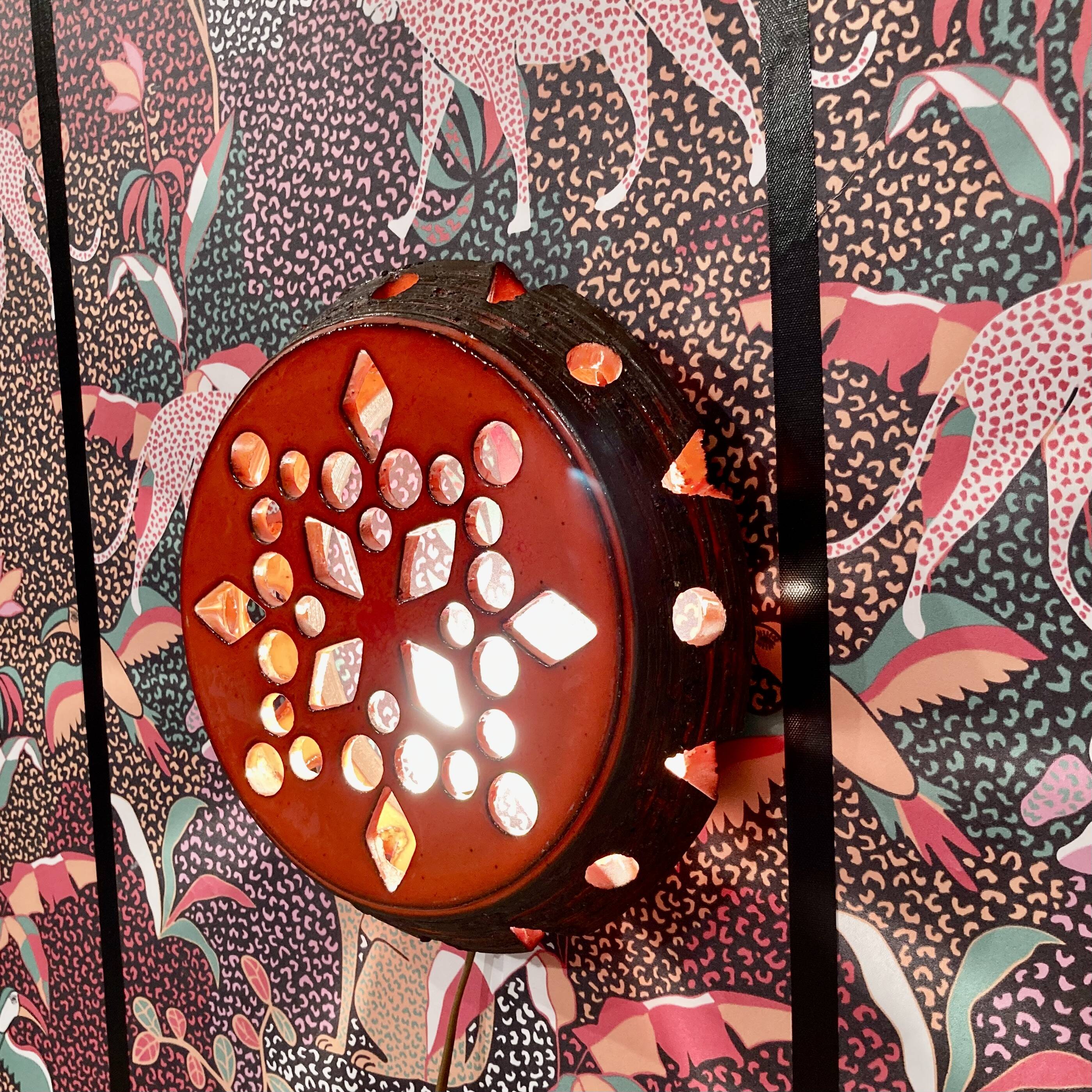 Large ceramic wall light, 1950s design.