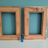 Pair of frames in old carved wood