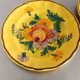 2 old St Clément yellow flower plates