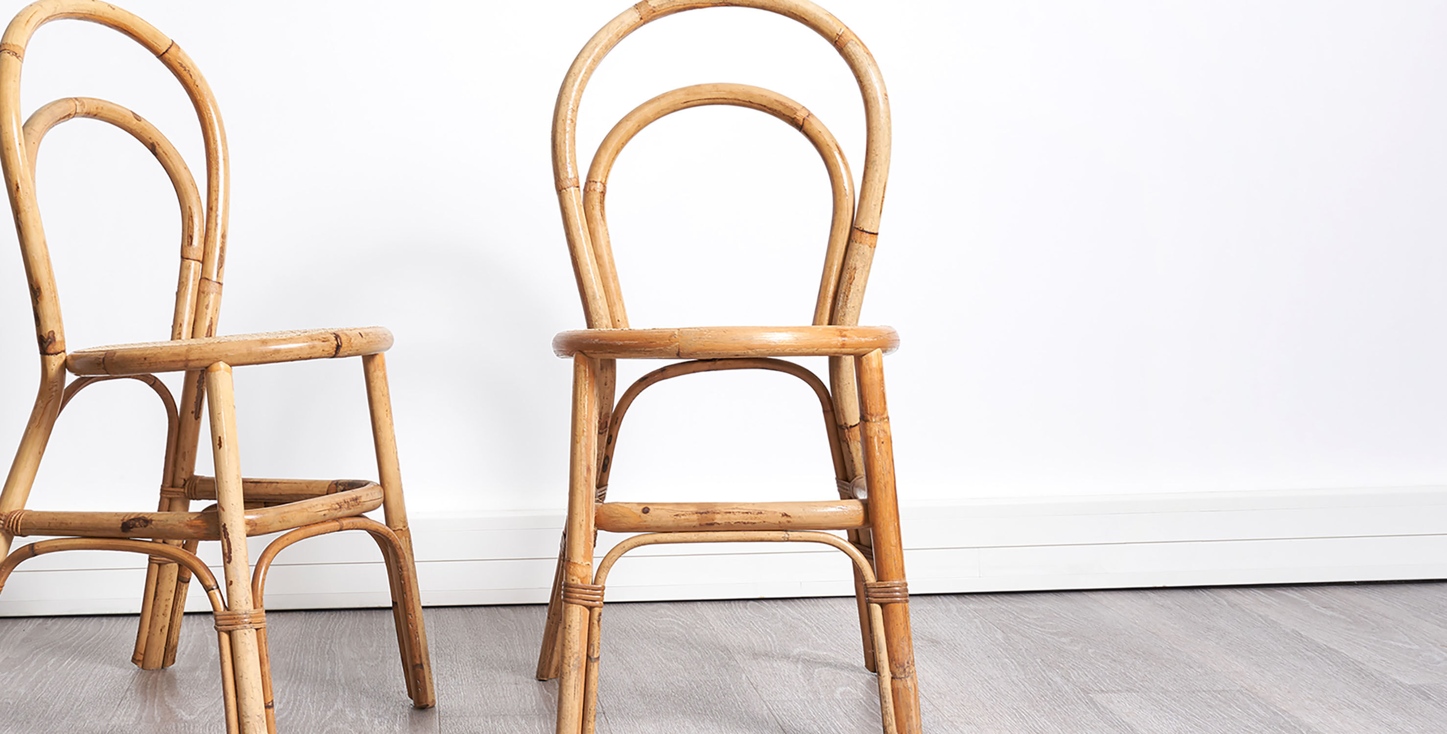 Pair of chairs bistro bamboo & rattan 1960