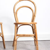 Pair of chairs bistro bamboo & rattan 1960