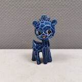 A Japanese ceramic “toy” from the 70s, blue Kawaii animal deer figurine.
