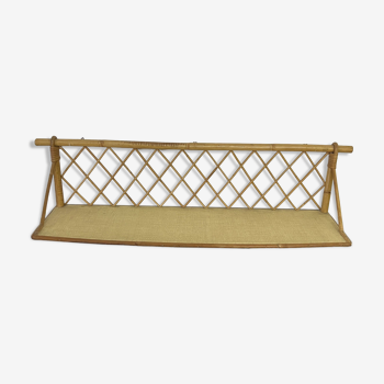 Vintage rattan wall shelf