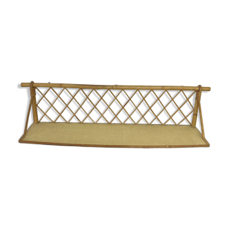 Vintage rattan wall shelf