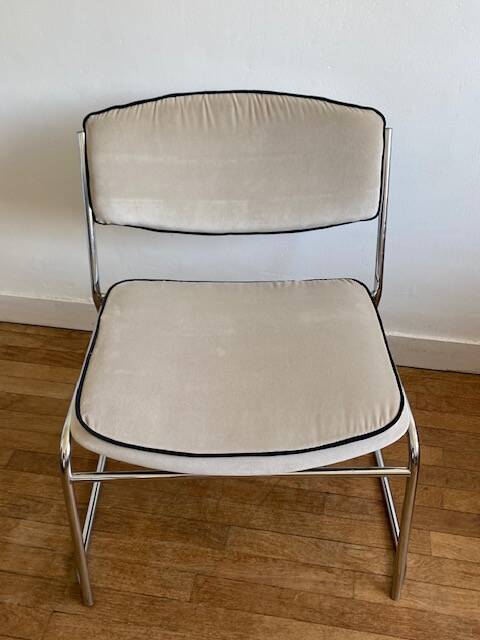 Vintage beige armchair from the 1970s.