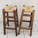 Pair of vintage stools with straw seats