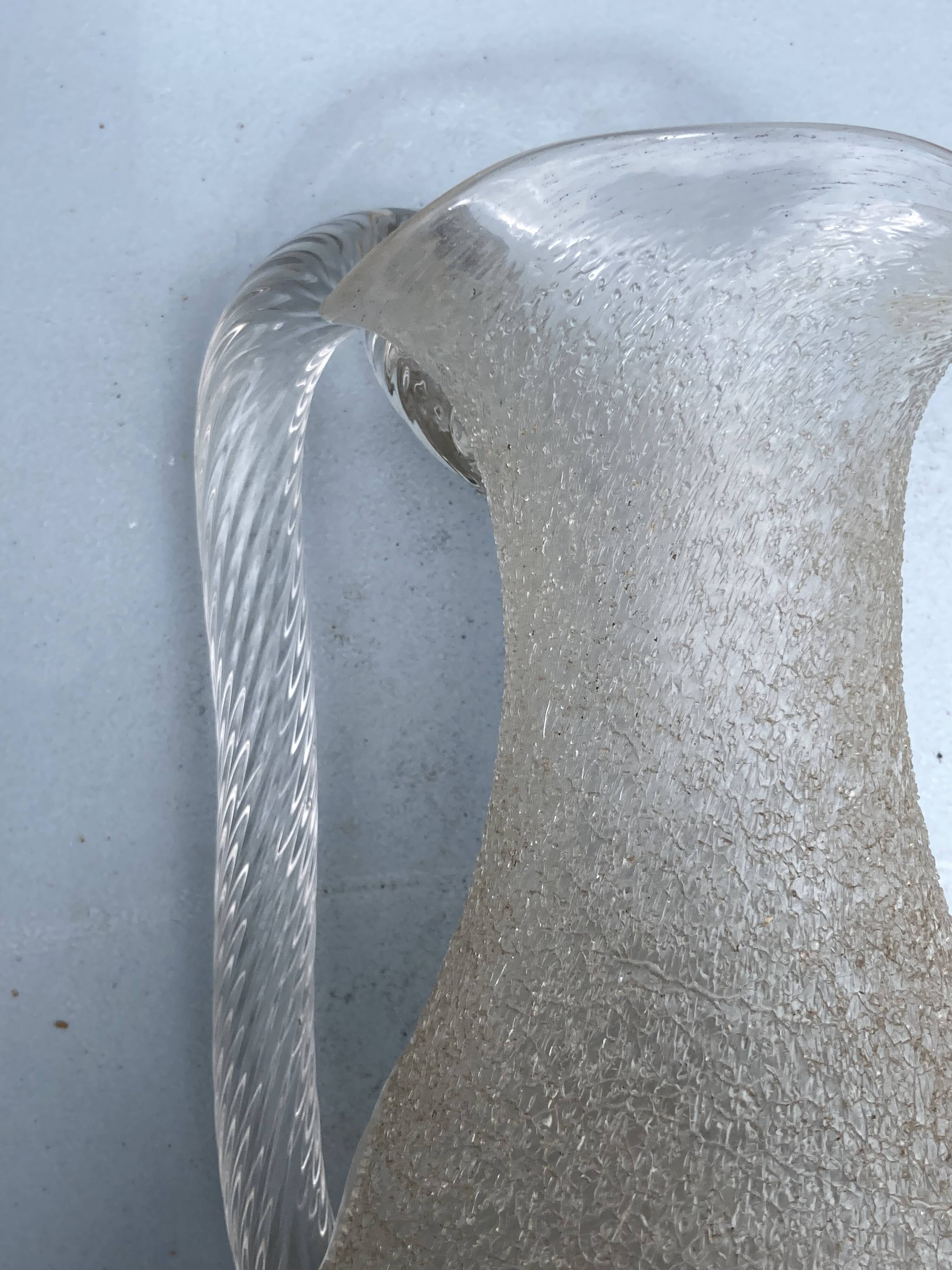 Carafe refresher pitcher baccarat or st louis frosted crystal twisted handle