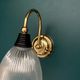 Pair of brass wall sconces and prismatic glass tulips vintage decoration lighting fixture