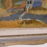 Original mid-century Swedish oil on panel – “Landscape with House” – vintage & framed – 42 × 52 cm (16.5" × 20.5")