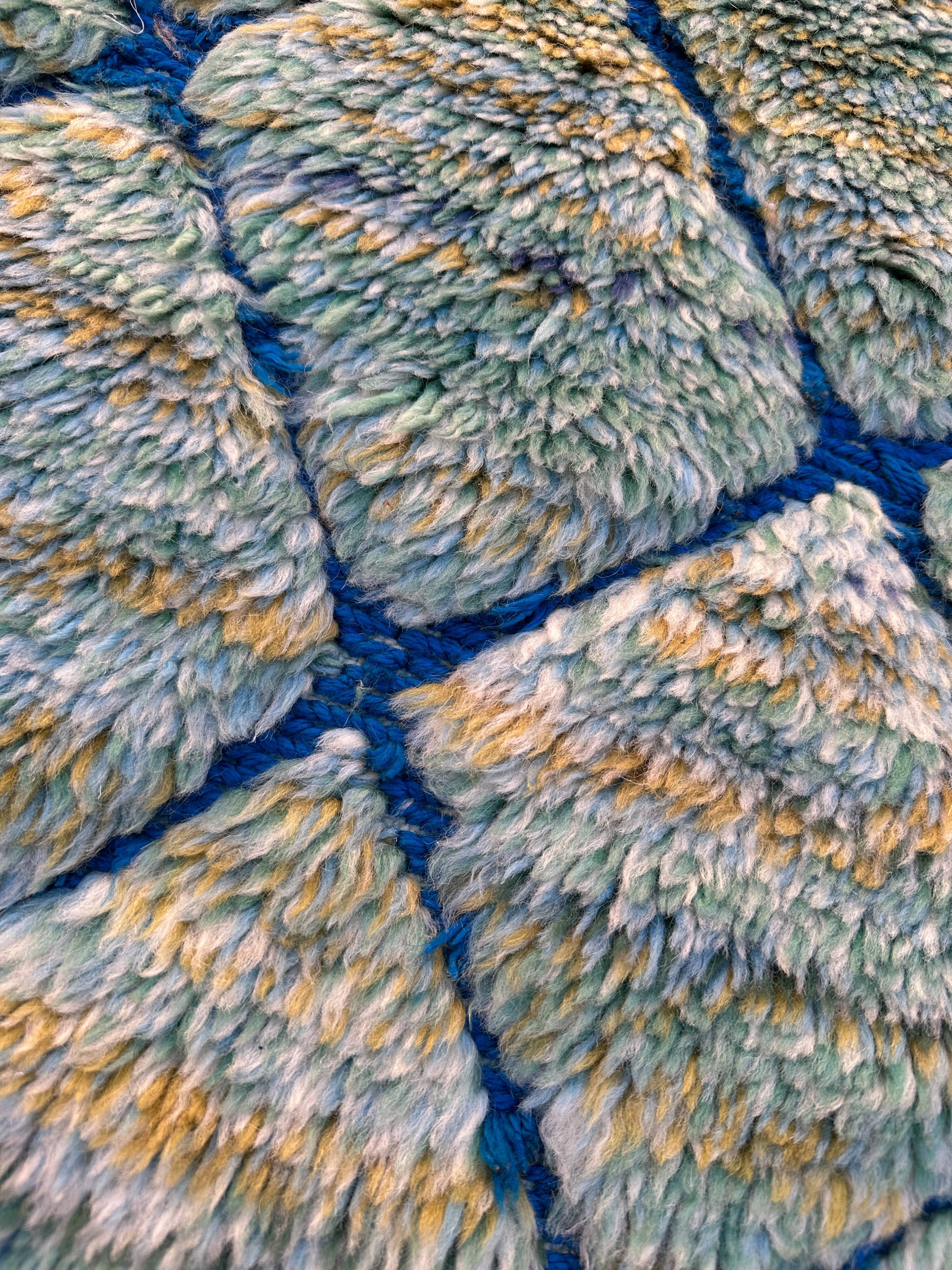 Moroccan rug Beni M'Rirt blue - 128 x 174 cm