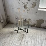 60s glass coffee table