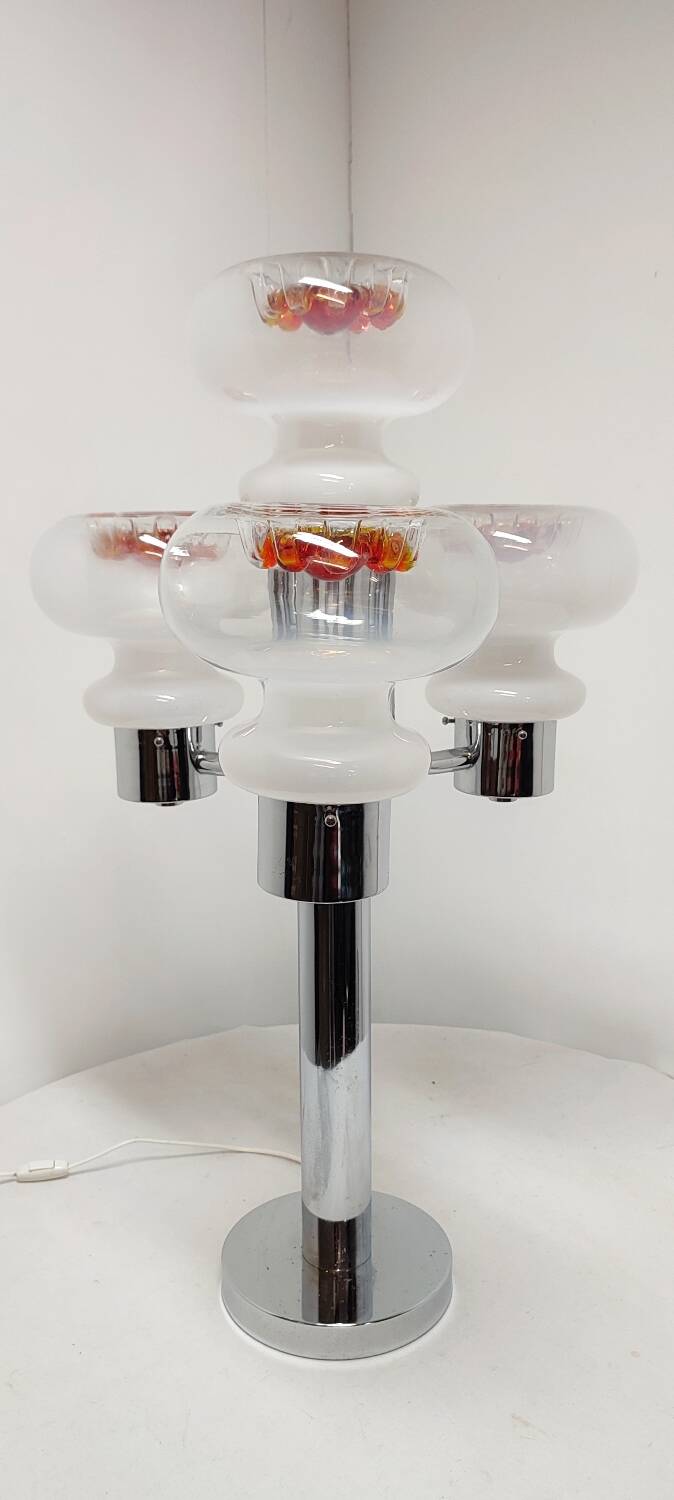 Lámpara de mesa de cristal " Mazzega". Italia, 1970s.