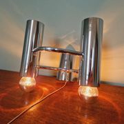 Double wall light in chrome metal, Gaetano Sciolari, 1970.