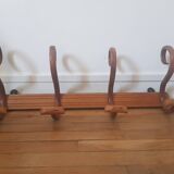 Wooden wall coat rack