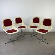 4 chaises Space Age, coque années 70 pour Lockhausen