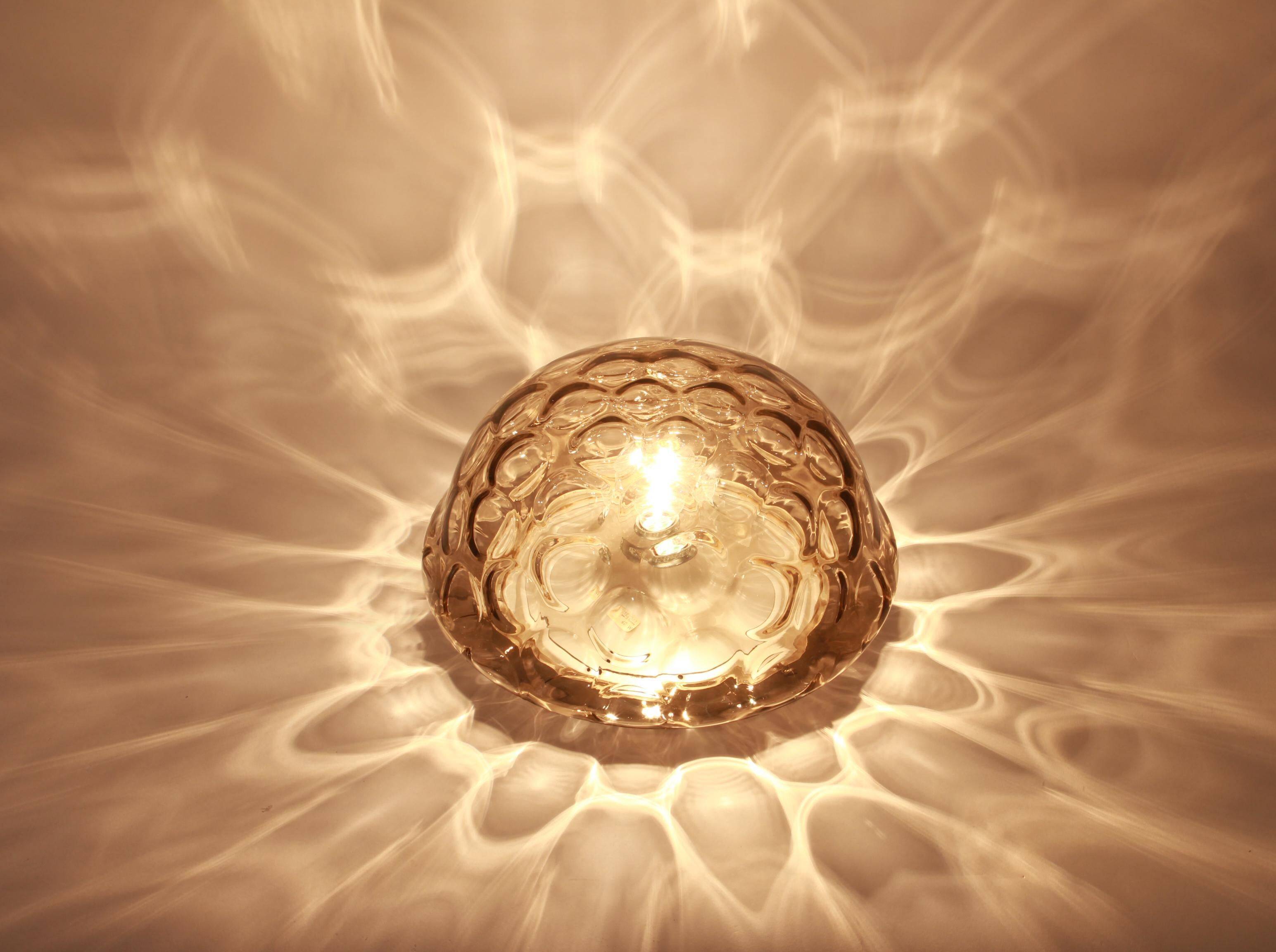 Wall/Ceiling Light in Smoked Glass, Sputnik, Germany