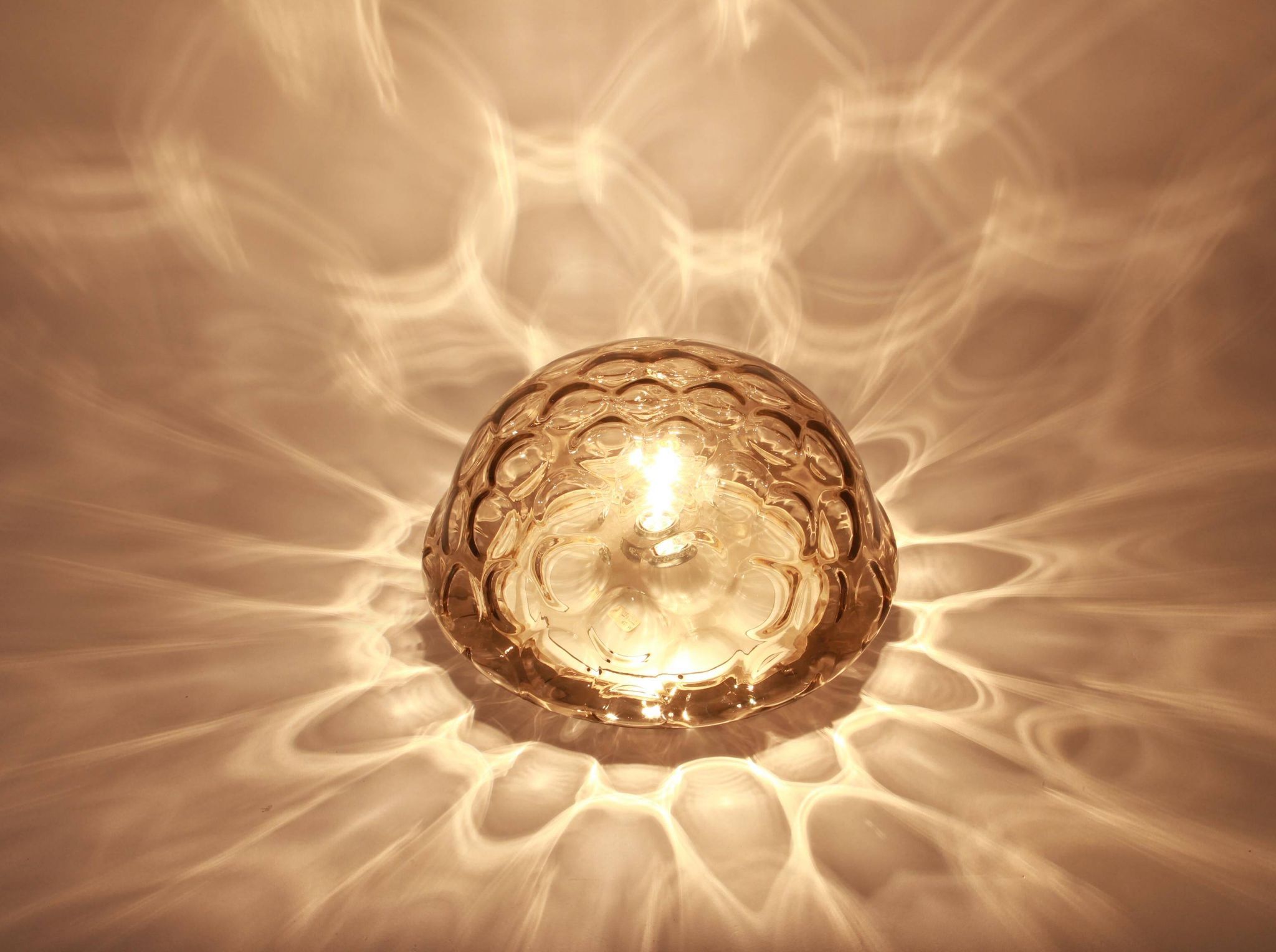 Plafonnier Midcentury en Verre Fumé, Sputnik, Allemagne