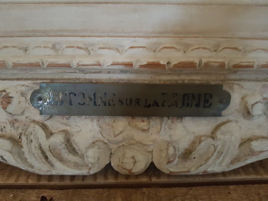 Old oil on canvas painting framed houses