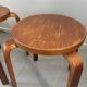 Pair of Artek stools model E60 (rare version with 4 legs), Alvar Aalto