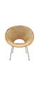 Vintage basket chair in wicker and black metal, 1960s