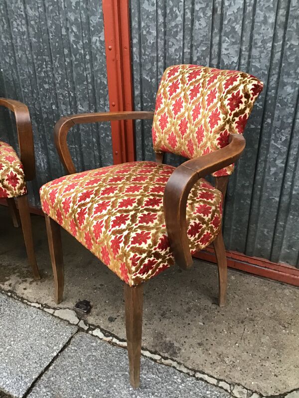 Paire de fauteuils bridge vintage