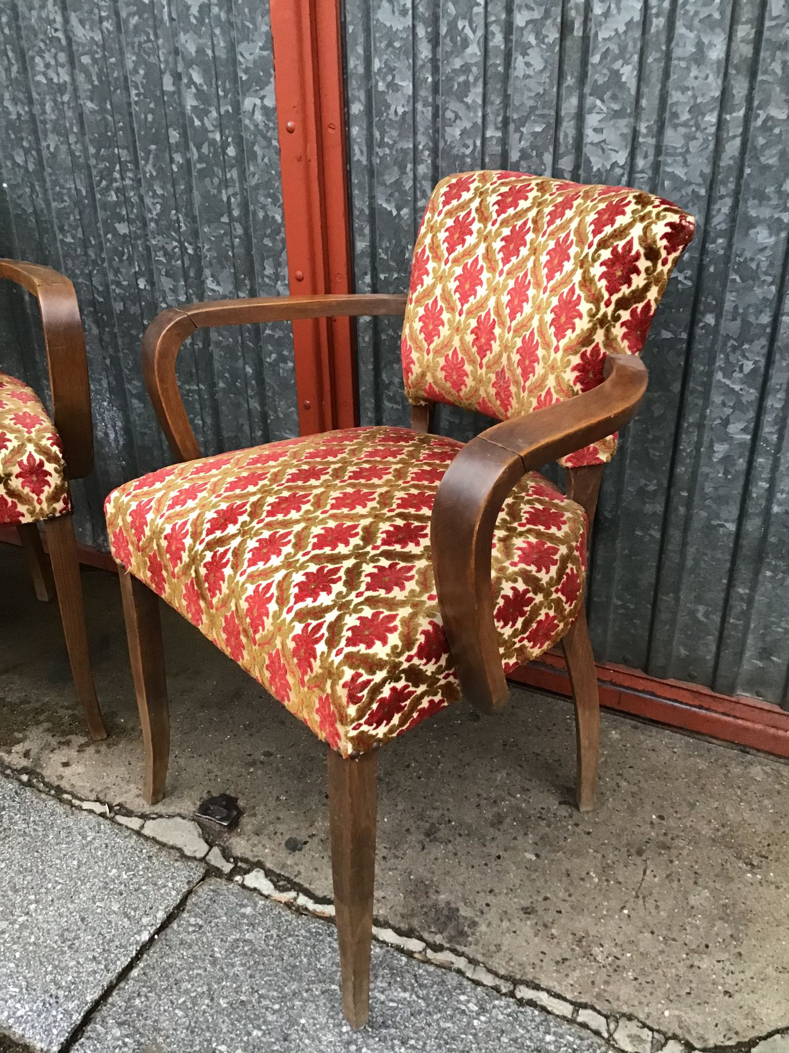 Paire de fauteuils bridge vintage