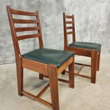 2 Bas van Pelt designer dining room chairs in walnut, 1930s