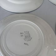 Lot of 4 antique earthenware plates from 1950, Saint Amand - plates bl