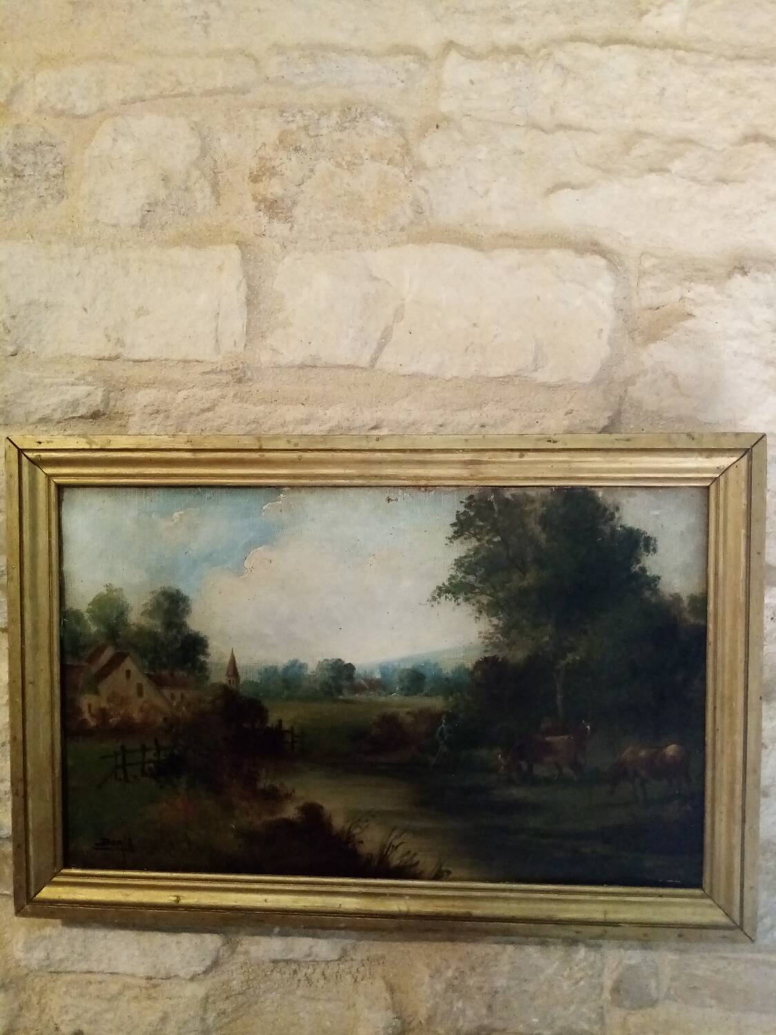 Farm landscape scene painting