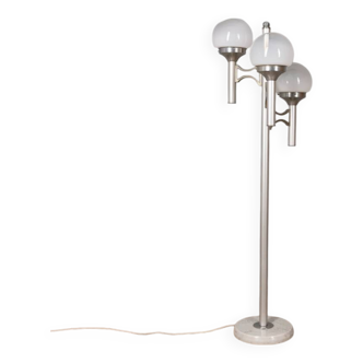 Lampadaire vintage années 70 à trois lumières en verre, design sciolari