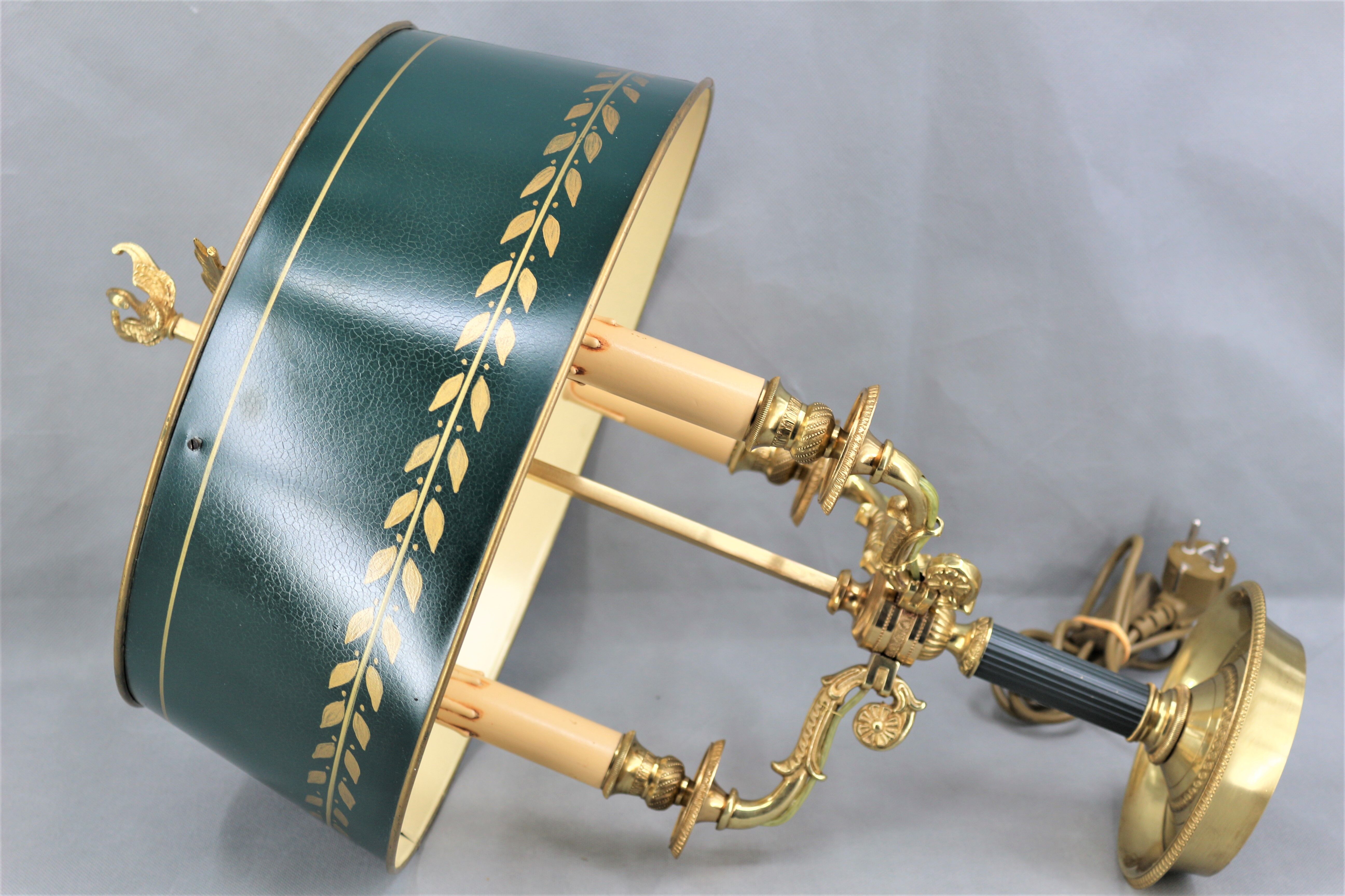 Solid bronze hot water bottle lamp empire style "Lucien Gau"