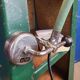 Articulated workshop lamp, magnetic adhesive