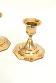 Pair of brass candle holders