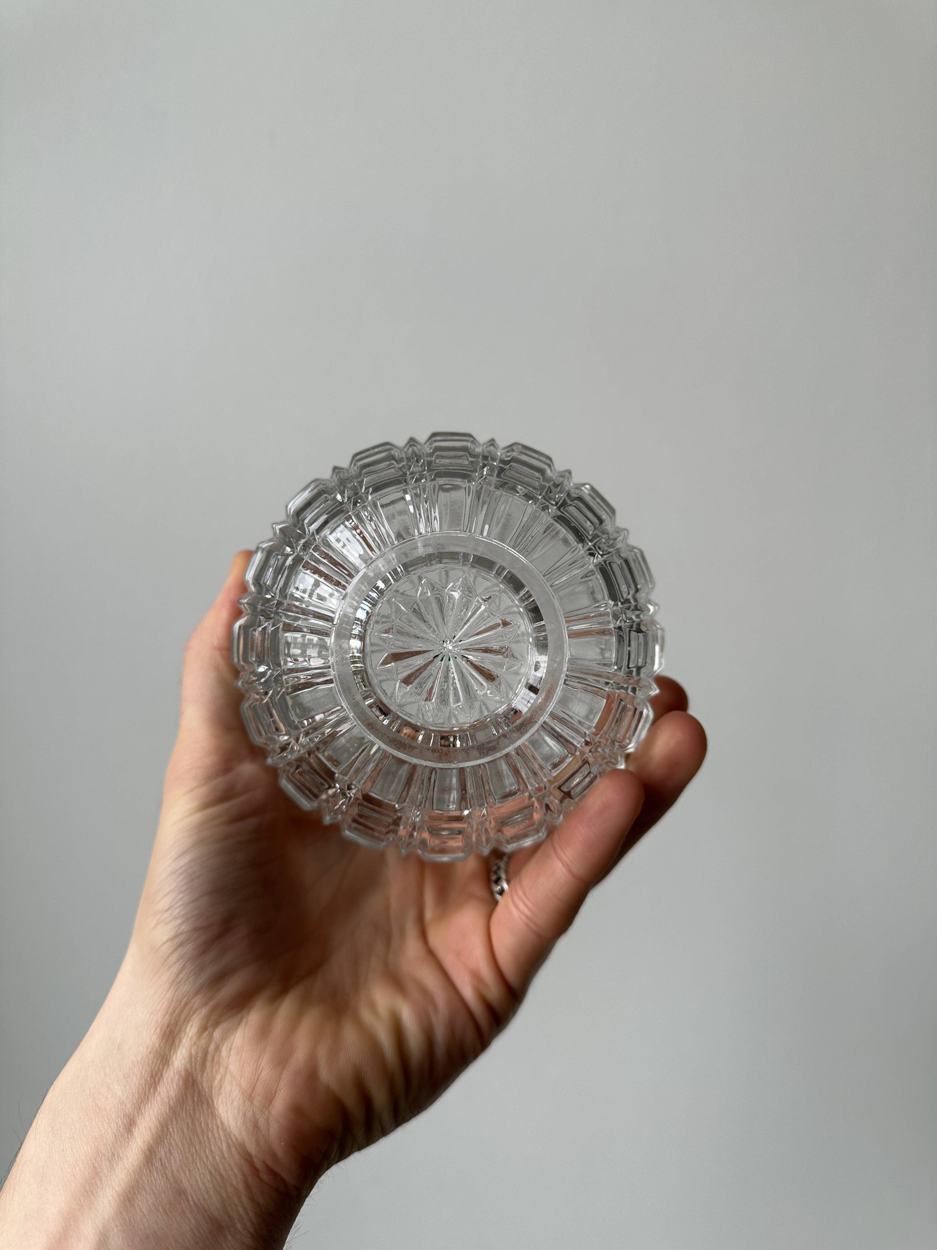Chiseled crystal sugar bowl