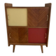 Buffet with 4 sliding doors, vintage wood and Formica