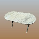 Godin cast iron and marble bistro table. 50's