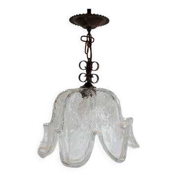 Suspension vintage en verre de Murano d’Italie, années 70
