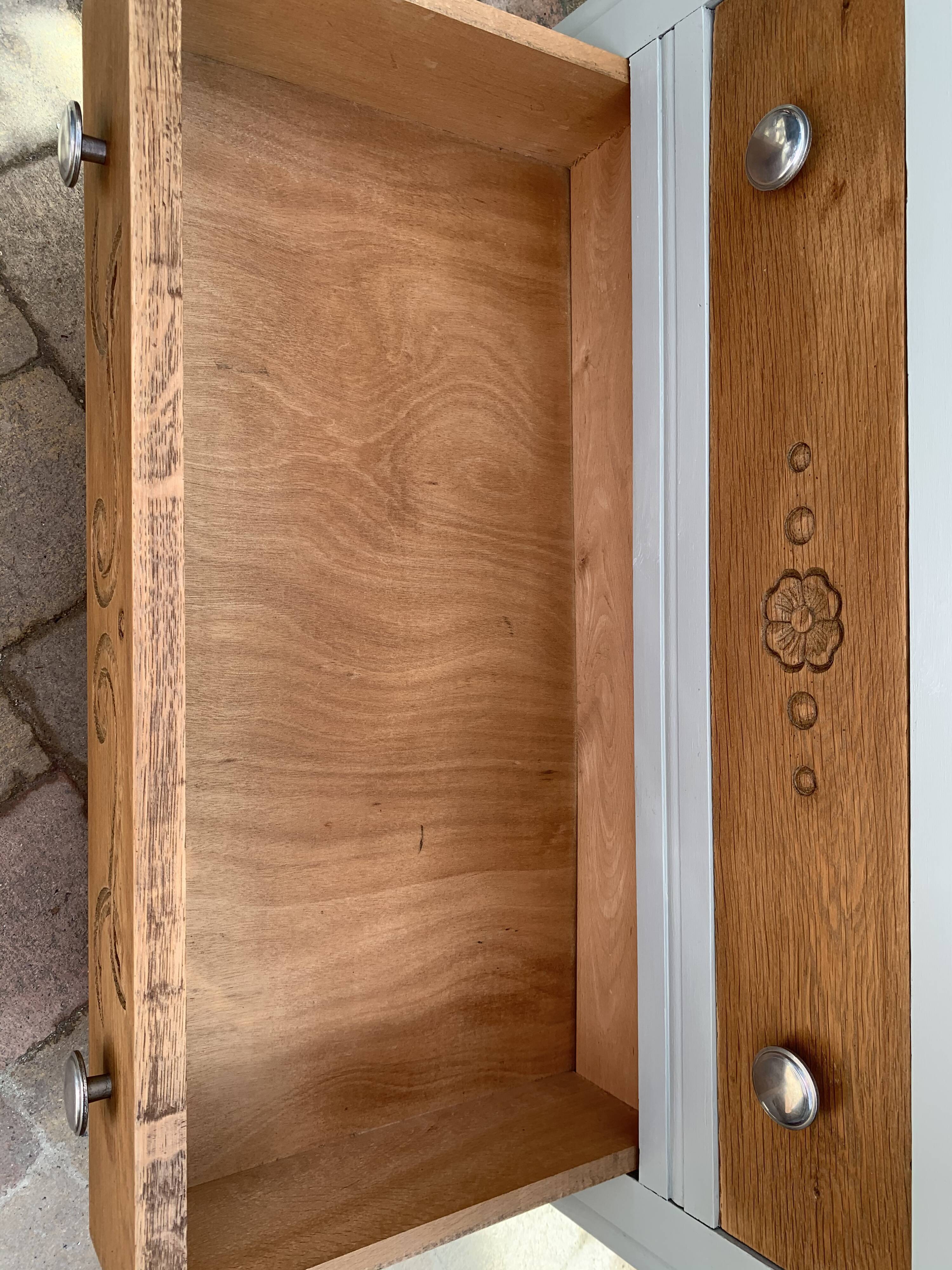 40's grey green art deco chest of drawers