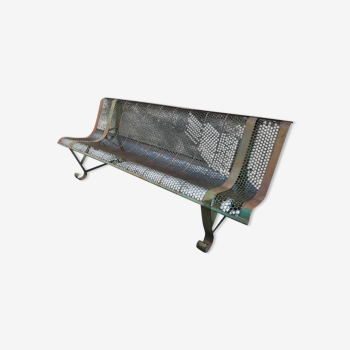 Garden bench perforated metal René Malaval 1950/60