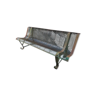 Banc de jardin métal perforé rené malaval 1950/60
