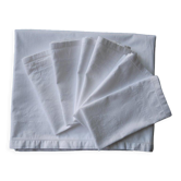 White cotton damask tablecloth with 6 towels