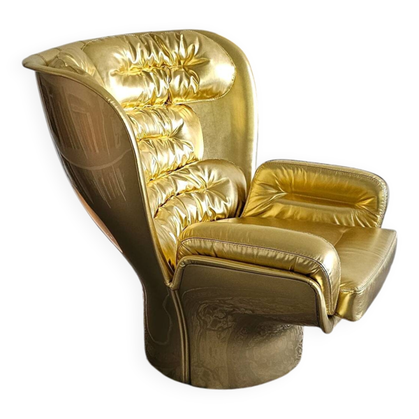 Chaise Elda dorée en édition limitée de Joe Colombo pour Longhi Italie n° 19/20