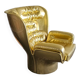 Golden limited edition Elda chair by Joe Colombo for Longhi Italy no. 19/20