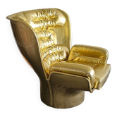 Golden limited edition Elda chair by Joe Colombo for Longhi Italy no. 19/20