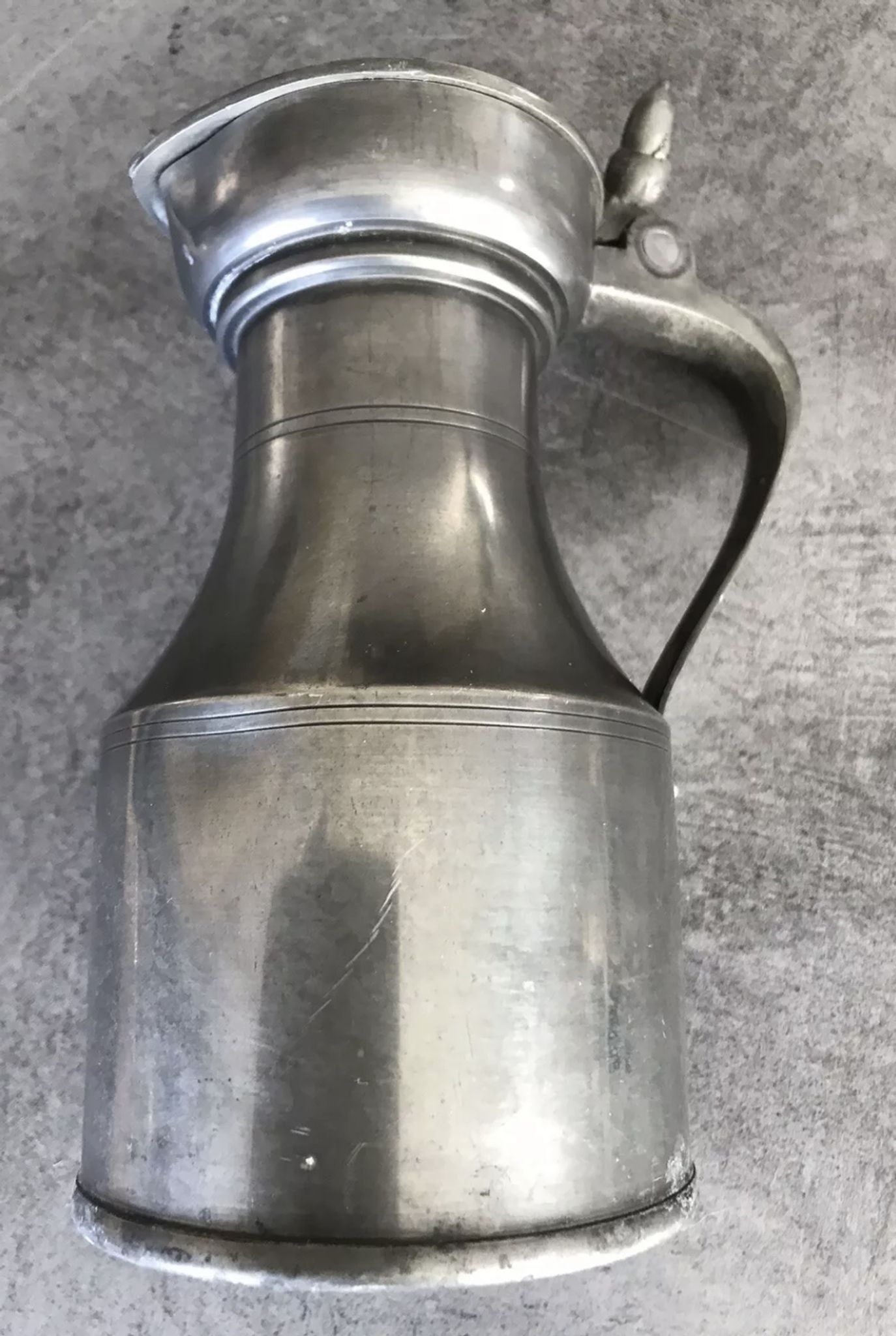 Antique pitcher with shoulder in fine punched tin finish pcorn
