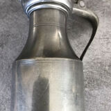 Antique pitcher with shoulder in fine punched tin finish pcorn