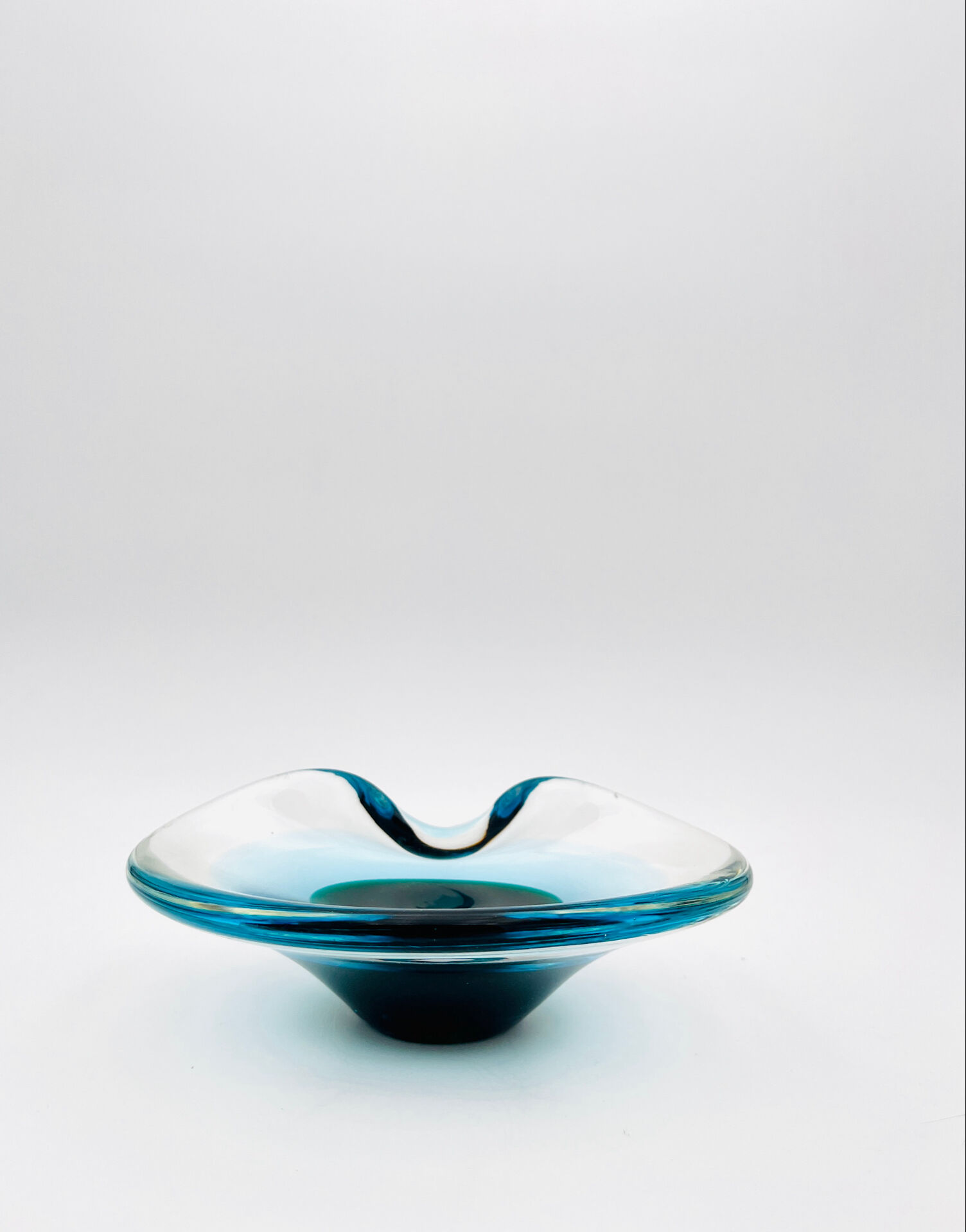 Murano Ashtray Galliano Ferro Sommerso Emerald Green 1960